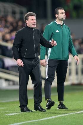 Fußball, EL, AC Florenz - Borussia Mönchengladbach coach Borussia Mönchengladbach Dieter-Klaus Hecking Trainer Borussia Mönchengladbach Firenze 23-02-2017 Stadio Artemio Franchi Fiorentina - Borussia Mönchengladbach Fiorentina - Borussia M gladbach Europa League 2016 2017 - Round of 16 2nd leg lucaxpagliaricci