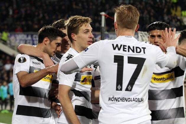 Lars Stindl Borussia Mönchengladbach goal celebration Borussia Mönchengladbach Firenze 23-02-2017 Stadio Artemio Franchi Fiorentina - Borussia Mönchengladbach Fiorentina - Borussia M gladbach Europa League 2016 2017 - Round of 16 2nd leg lucaxpagliaricci