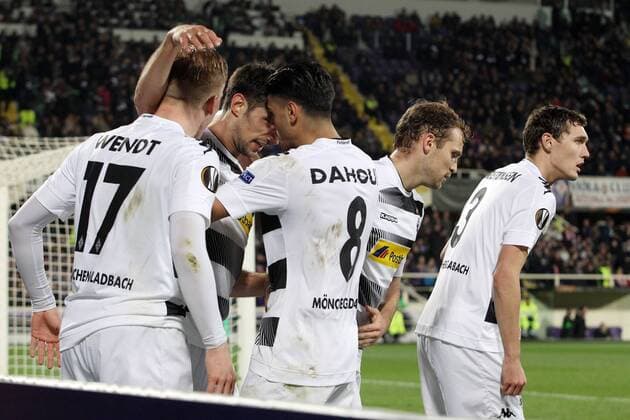 Lars Stindl Borussia Mönchengladbach goal celebration Borussia Mönchengladbach Firenze 23-02-2017 Stadio Artemio Franchi Fiorentina - Borussia Mönchengladbach Fiorentina - Borussia M gladbach Europa League 2016 2017 - Round of 16 2nd leg lucaxpagliaricci