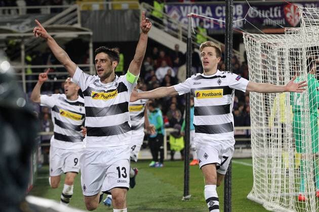 Lars Stindl Borussia Mönchengladbach goal celebration Borussia Mönchengladbach Firenze 23-02-2017 Stadio Artemio Franchi Fiorentina - Borussia Mönchengladbach Fiorentina - Borussia M gladbach Europa League 2016 2017 - Round of 16 2nd leg lucaxpagliaricci