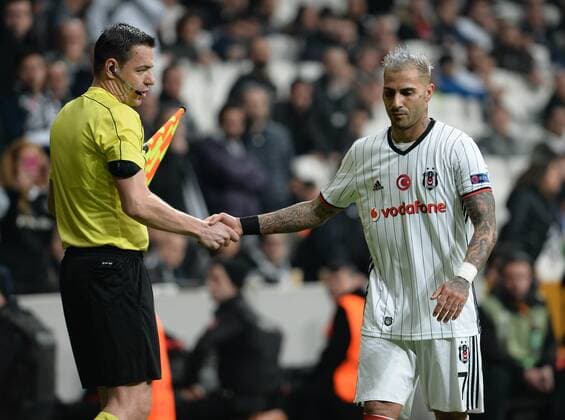 UEFA Europa League match between Besiktas and Hapoel Beer Sheva at Vodafone Arena in Istanbul , Turkey on February 23, 2017. Final Score : Besiktas 2 - Hapoel Beer Sheva 1 Pictured: of Besiktas and of Hapoel Beer Sheva. 