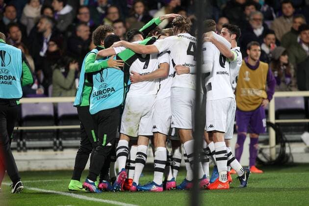 Andreas Christensen Borussia Mönchengladbach goal celebration Borussia Mönchengladbach Firenze 23-02-2017 Stadio Artemio Franchi Fiorentina - Borussia Mönchengladbach Fiorentina - Borussia M gladbach Europa League 2016 2017 - Round of 16 2nd leg lucaxpagliaricci
