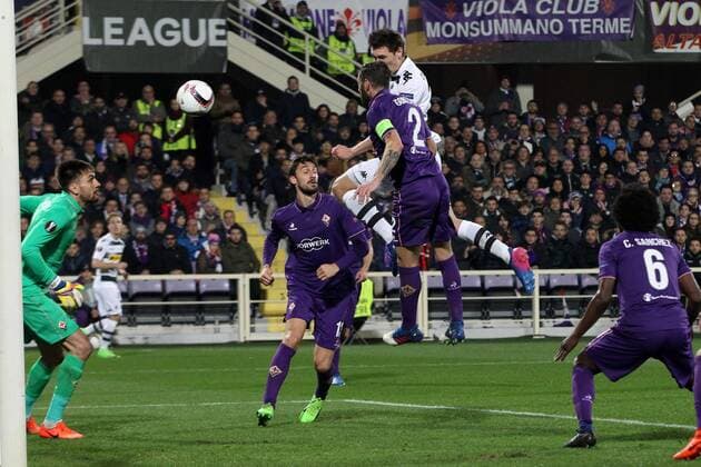 Tor durch Andreas Christensen Borussia Mönchengladbach goal celebration Borussia Mönchengladbach Firenze 23-02-2017 Stadio Artemio Franchi Fiorentina - Borussia Mönchengladbach Fiorentina - Borussia M gladbach Europa League 2016 2017 - Round of 16 2nd leg lucaxpagliaricci