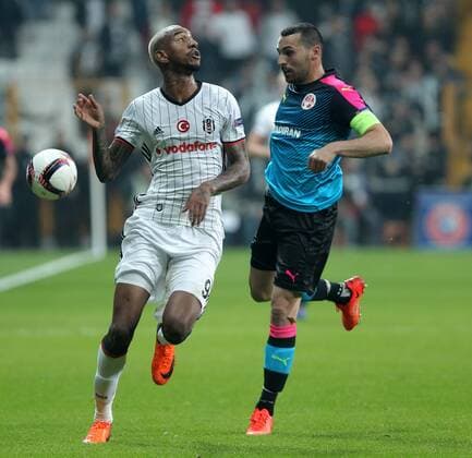 UEFA Europa League match between Besiktas and Hapoel Beer Sheva at Vodafone Arena in Istanbul , Turkey on February 23, 2017. Final Score : Besiktas 2 - Hapoel Beer Sheva 1 Pictured: Anderson Talisca (L) of Besiktas and Shir Tzedek of Hapoel Beer Sheva. 