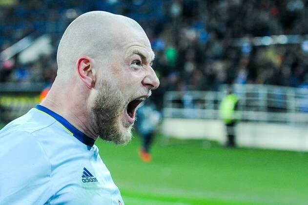 Fußball, EL, Schachtar Donezk - Celta de Vigo February 23, 2017 - Kharkiv, Ukraine - John Guidetti (FC Celta player) during the Europa League Round of 32 reverse match between Shakhtar (Donetsk, Ukraine) and Celta (Vigo, Spain) at Metalist Stadium on February 23, 2017 in Kharkiv, Ukraine Shakhtar Donetsk v Celta Vigo - UEFA Europa League Round of 32: Second Leg  - ZUMAn230 20170223_zaa_n230_619 Copyright: xAnatoliyxCherkasovx
