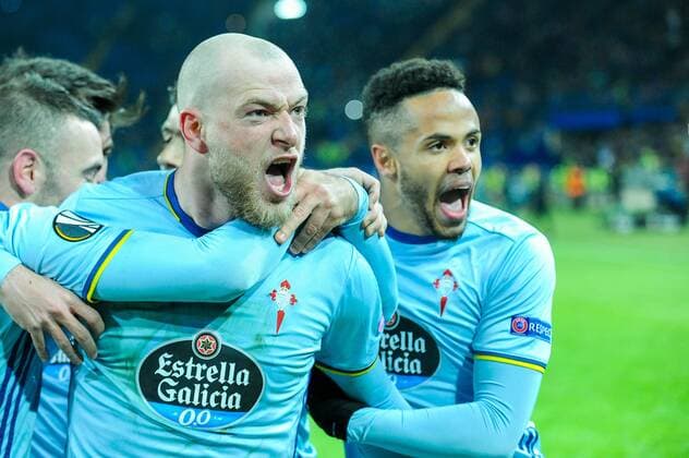 Fußball, EL, Schachtar Donezk - Celta de Vigo February 23, 2017 - Kharkiv, Ukraine - John Guidetti (FC Celta player) during the Europa League Round of 32 reverse match between Shakhtar (Donetsk, Ukraine) and Celta (Vigo, Spain) at Metalist Stadium on February 23, 2017 in Kharkiv, Ukraine Shakhtar Donetsk v Celta Vigo - UEFA Europa League Round of 32: Second Leg  - ZUMAn230 20170223_zaa_n230_621 Copyright: xAnatoliyxCherkasovx