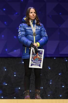 170225 Charlotte Kalla, (SWE), Bronze Langlauf - Siegerehrung - Nordische SKI WM in Lahti.  Copyright: CARLxSANDIN BB170225CS180