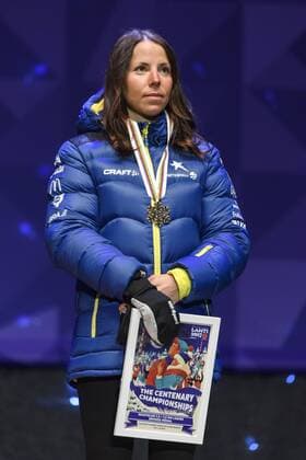 170225 Charlotte Kalla, (SWE), Bronze Langlauf - Siegerehrung - Nordische SKI WM in Lahti.  Copyright: CARLxSANDIN BB170225CS181