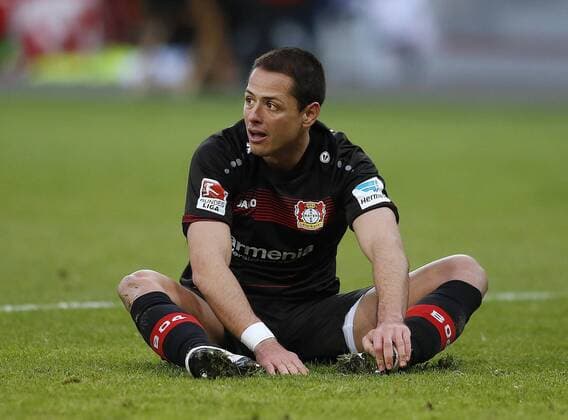 Leverkusen, Deutschland, 1. Fußball- BL, Spieltag 22, Bayer Leverkusen - FSV Mainz 05 0-2 am 25 .02.2017 in der Bay-Arena in Leverkusen Javier HERNANDEZ (CHICHARITO) (LEV)