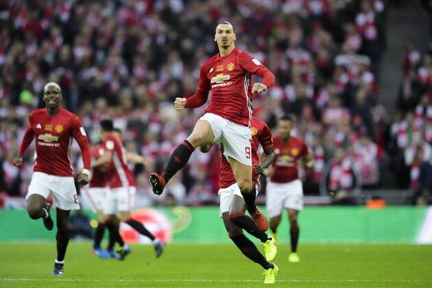 Themen der Woche - Sport Bilder des Tages - SPORT 170226 Manchester Uniteds Zlatan Ibrahimovic Jubel - Finale - League Cup ENG -- Manchester United ManU - FC Southampton den 26 februar 2017 i London Wembley.  Copyright: JOELxMARKLUND BB170226JM017