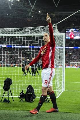 170226 Manchester Uniteds Zlatan Ibrahimovic Jubel - Finale League Cup ENG - Manchester United ManU - FC Southampton den 26 februar 2017 in London.  Copyright: JOELxMARKLUND BB170226JM075