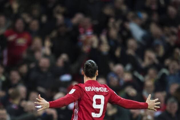170226 Manchester Uniteds Zlatan Ibrahimovic Erick Thohir-Javier Zanetti.  Copyright: JOELxMARKLUND BB170226JM087