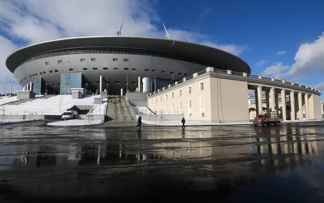 ST PETERSBURG, RUSSIA - FEBRUARY 27, 2017: A view of Zenit Arena Stadium. The FIFA inspection committee is satisfied with the stadium s readiness to host 2017 FIFA Confederations Cup and 2018 FIFA World Cup WM Weltmeisterschaft Fussball matches. Alexander Demianchuk TASS  TS042CB8