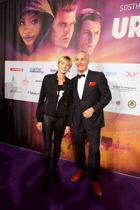 Leichtathletik Berlin 27.02.2017 BEM 2018 Leichtathletik EM 2018 in berlin Weltpremiere von Urban Records Image Film Zoo Palast Berlin Heike Drechsler ehemalige Weitspringern Frank Kowalski (BEM 2018 Geschäftsführer)