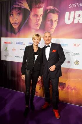 Leichtathletik Berlin 27.02.2017 BEM 2018 Leichtathletik EM 2018 in berlin Weltpremiere von Urban Records Image Film Zoo Palast Berlin Heike Drechsler ehemalige Weitspringern Frank Kowalski (BEM 2018 Geschäftsführer)