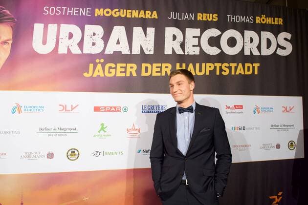 Leichtathletik Berlin 27.02.2017 BEM 2018 Leichtathletik EM 2018 in berlin Weltpremiere von Urban Records Image Film Zoo Palast Berlin Thomas Röhler Speerwurf Olympiasieger