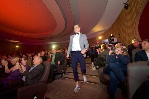 Leichtathletik Berlin 27.02.2017 BEM 2018 Leichtathletik EM 2018 in berlin Weltpremiere von Urban Records Image Film Zoo Palast Berlin Julian Reus Sprint 100m