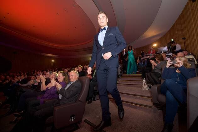 Leichtathletik Berlin 27.02.2017 BEM 2018 Leichtathletik EM 2018 in berlin Weltpremiere von Urban Records Image Film Zoo Palast Berlin Thomas Röhler Speerwurf Olympiasieger