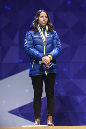Ski Nordisch, WM in Lahti, Siegerehrung 10km Langlauf der Damen am Abend Charlotte Kalla, Sverige 10km klassisch Lahti.  Copyright: CARLxSANDIN BB170228CS189