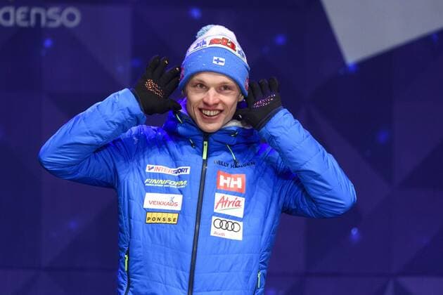 Nordische Ski-WM, 15km Langlauf der Herren, Siegerehrung Iivo Niskanen, Finland - Lahti, Finnland - Nordische Ski WM, Langlauf, Siegerehrung.  Copyright: CARLxSANDIN BB170301CS175