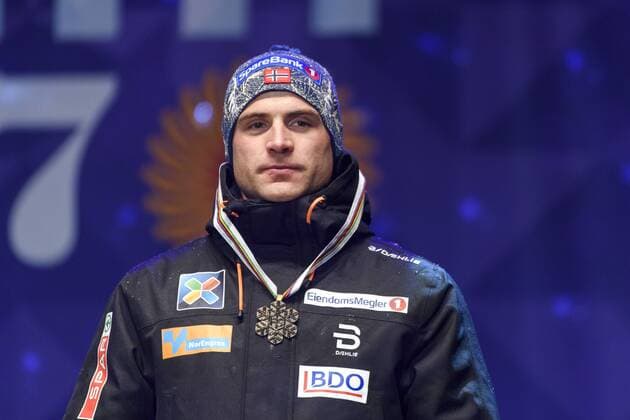 Nordische Ski-WM, 15km Langlauf der Herren, Siegerehrung Niklas Dyrhaug - Lahti, Finnland - Nordische Ski WM, Langlauf, Siegerehrung.  Copyright: CARLxSANDIN BB170301CS180