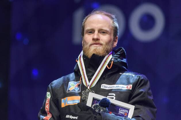 Nordische Ski-WM, 15km Langlauf der Herren, Siegerehrung Martin Johnsrud Sundby - Lahti, Finnland - Nordische Ski WM, Langlauf, Siegerehrung.  Copyright: CARLxSANDIN BB170301CS184