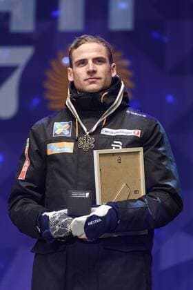 Nordische Ski-WM, 15km Langlauf der Herren, Siegerehrung Niklas Dyrhaug - Lahti, Finnland - Nordische Ski WM, Langlauf, Siegerehrung.  Copyright: CARLxSANDIN BB170301CS188
