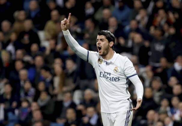 Real Madrid s striker Alvaro Morata gestures during their Primera Division soccer match against UD Las Palmas played at Santiago Bernabeu stadium in Madrid, Spain on 01 March 2017. REAL MADRID VS LAS PALMAS !ACHTUNG: NUR REDAKTIONELLE NUTZUNG!  Copyright: xJuanJoxMartinx 20170301-636240020745474063