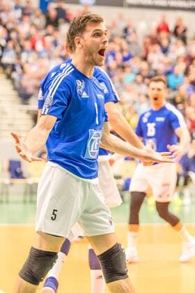 Volleyball Champions League 4th round: VfB Friedrichshafen vs Paris Volley, 01.03.2017 David SOSSENHEIMER (VfB Friedrichshafen, 5) Volleyball Champions League 4th round: VfB Friedrichshafen vs Paris Volley am 01.03.2017 in der ZF Arena, Friedrichshafen, Germany xUSx