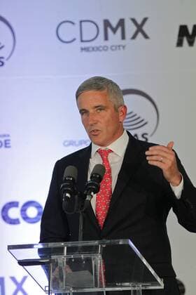 Commissioner of the PGA Golf Herren Tour Jay Monahan speaks during a press conference PK Pressekonferenz before the Mexico Golf Championship at the Chapultepec Club in Mexico City, Mexico, 01 March 2017. The competition will be celebrated between the 2 and 5 March. MEXICO GOLF CHAMPIONSHIP !ACHTUNG: NUR REDAKTIONELLE NUTZUNG!  Copyright: xAlexxCruzx MEX020 20170302-636240104785708366