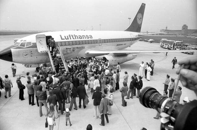 WM 1974, Ankunft Haiti am Flughafen München