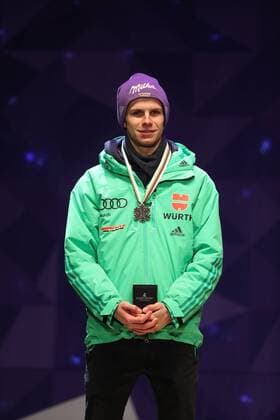NORDIC SKIING - FIS WC Lahti 2017 LAHTI,FINLAND,03.MAR.17 - NORDIC SKIING, Ski jumping Skispringen Ski nordisch - FIS Nordic World Ski Championships, large hill, men, award ceremony. Image shows Andreas Wellinger (GER). GEPAxpictures xDanielxGoetzhaber