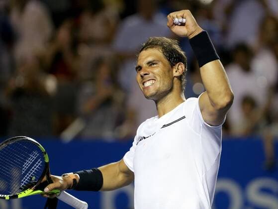 Spanish tennis player Rafael Nadal celebrates after winning against Croatian Marin Cilic during their Mexico Tennis Open semifinal match in Acapulco, Guerrero, Mexico, 03 March 2017. MEXICO TENNIS OPEN SEMIFINALS !ACHTUNG: NUR REDAKTIONELLE NUTZUNG!  Copyright: xJosexMendezx MEX010 20170304-636241977102789191