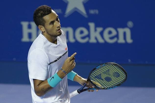 Australian tennis player Nick Kyrgios reacts against US Sam Querrey during their Mexico Tennis Open semifinal match in Acapulco, Guerrero, Mexico, 03 March 2017. MEXICO TENNIS OPEN SEMIFINALS !ACHTUNG: NUR REDAKTIONELLE NUTZUNG!  Copyright: xJosexMendezx MEX010 20170304-636242061864093909