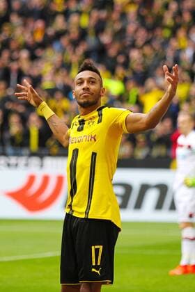 Themen der Woche - SPORT Bilder des Tages - SPORT Pierre-Emerick Aubameyang (Dortmund) jubelt mit ausgebreiteten Armen nach seinem Tor zum 2:0 beim Spiel Borussia Dortmund vs. Bayer 04 Leverkusen, Fussball, 1. Bundesliga, 04.03.2017 Dortmund Copyright: xHommesx Eibner-Pressefotox EP_mhs