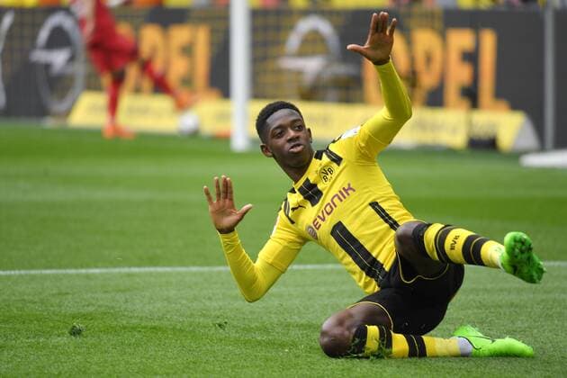 04.03.2017, Fussball GER, 1. Bundesliga Saison 2016 2017, 23. Spieltag, Borussia Dortmund - Bayer 04 Leverkusen, Jubel Ousmane Dembele, Ousmane Dembele (Borussia Dortmund)