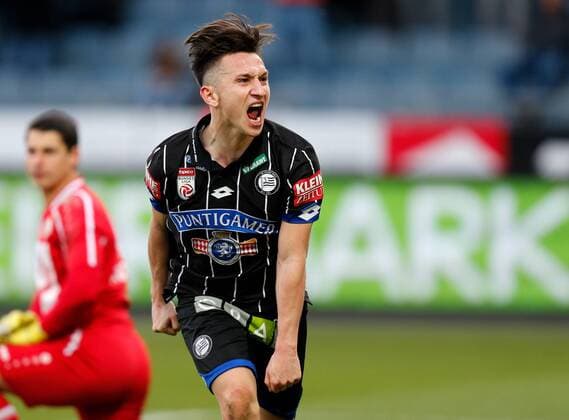 SOCCER - BL, Sturm vs Altach GRAZ,AUSTRIA,04.MAR.17 - SOCCER - tipico Bundesliga, SK Sturm Graz vs SCR Altach. Image shows the rejoicing of Baris Fahri Atik (Sturm). GEPAxpictures xDavidxRodriguez