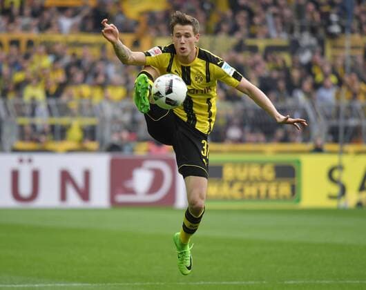 04.03.2017, Fussball GER, 1. Bundesliga Saison 2016 2017, 23. Spieltag, Borussia Dortmund - Bayer 04 Leverkusen 6:2, Eric Durm (Borussia Dortmund)