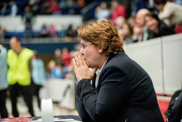 March 3, 2017: Jutta Ehrmann-Wolf the EHF delegate during the Woman s European Handball Federation (EHF) Champions League game between CSM Bucharest (ROU) vs RK Krim Mercator (SLO) at Polyvalent Hall in Bucharest, Romania ROU.  Copyright: xCronos CatalinxSoarex Cronoscs3Mar201766828