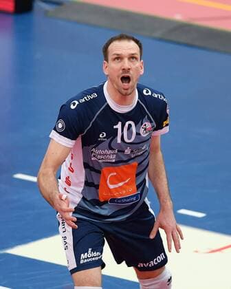 Volleyball 1. Bundesliga Saison 2016 2017 05.03.2017 TV Rottenburg - SVG Lueneburg Matthias Pompe (SVG Lueneburg) 