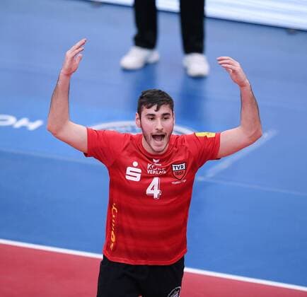 Volleyball 1. Bundesliga Saison 2016 2017 05.03.2017 TV Rottenburg - SVG Lueneburg Federico Cipollone (TV Rottenburg) jubel 
