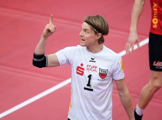 Volleyball 1. Bundesliga Saison 2016 2017 05.03.2017 TV Rottenburg - SVG Lueneburg Dirk Mehlberg (TV Rottenburg) 