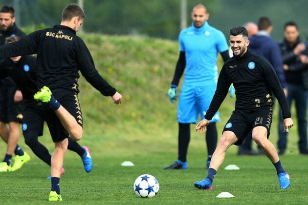 March 6, 2017 - Naples, Italy - Uefa Champions League: training session in view of the Round of 16 2nd leg match vs Real Madrid Elsed Hysaj at Castelvolturno Center in Naples, Italy on March 6, 2017. Champions League: Napoli training  - ZUMAn230 20170306_zaa_n230_123 Copyright: xMatteoxCiambellix