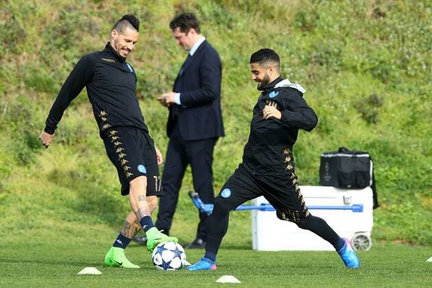 March 6, 2017 - Naples, Italy - Uefa Champions League: training session in view of the Round of 16 2nd leg match vs Real Madrid Marek Hamsik and Lorenzo Insigne at Castelvolturno Center in Naples, Italy on March 6, 2017. Champions League: Napoli training  - ZUMAn230 20170306_zaa_n230_127 Copyright: xMatteoxCiambellix