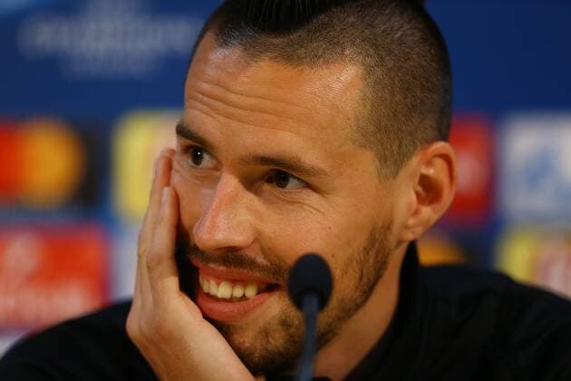 March 6, 2017 - Naples, Italy - Napoli s midfielder from Slovakia Marek Hamsik attends a press conference PK Pressekonferenz on the eve of the Champions League football match Napoli vs Real Madrid on March 6, 2017 at the Castel Nuovo training camp in Naples. Napoli Training and Press Conference  - ZUMAn230 20170306_zaa_n230_140 Copyright: xMatteoxCiambellix