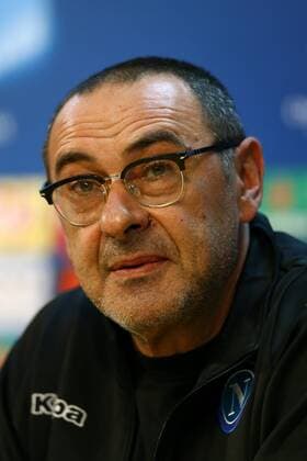 March 6, 2017 - Naples, Italy - Napoli s coach from Italy Maurizio Sarri attends a press conference PK Pressekonferenz on the eve of the Champions League football match Napoli vs Real Madrid on March 6, 2017 at the Castel Nuovo training camp in Naples. Napoli Training and Press Conference  - ZUMAn230 20170306_zaa_n230_142 Copyright: xMatteoxCiambellix