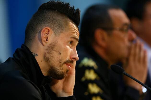 March 6, 2017 - Naples, Italy - Napoli s midfielder from Slovakia Marek Hamsik attends a press conference PK Pressekonferenz on the eve of the Champions League football match Napoli vs Real Madrid on March 6, 2017 at the Castel Nuovo training camp in Naples. Napoli Training and Press Conference  - ZUMAn230 20170306_zaa_n230_139 Copyright: xMatteoxCiambellix