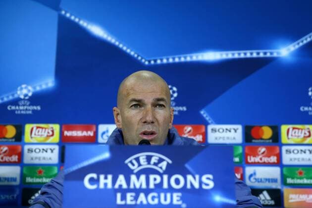 March 6, 2017 - Naples, Italy - Real Madrid s coach Zinedine Zidane attends a press conference PK Pressekonferenz on the eve of the Champions League football match Napoli vs Real Madrid on March 6, 2017 at the San Paolo stadium in Naples. Real Madrid Training and Press Conference  - ZUMAn230 20170306_zaa_n230_201 Copyright: xMatteoxCiambellix