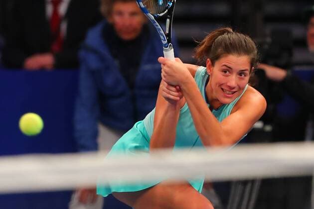 NEW YORK, NY - MARCH 06: Garbine Muguruza of Spain during the BNP Paribas Showdown on March 6, 2017, at Madison Square Garden in New York City, NY. (Photo by Rich Graessle Icon Sportswire) TENNIS: MAR 06 BNP Paribas Showdown Icon0306171085 EDITORIAL USE ONLY
