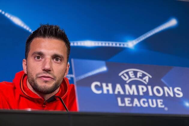 Dortmund, Deutschland 07.03.2017, UEFA Champions League - 2016 17, Pressekonferenz zum Spiel BV Borussia Dortmund - Benfica Lissabon, Andreas Samaris (BLS) im Interview ( DeFodi507